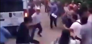 Pelea entre varias personas en el municipio de Hueyapan, Puebla.