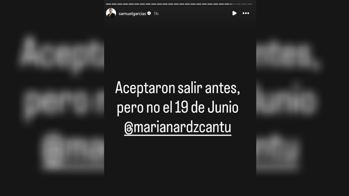 Historia de Samuel García en Instagram