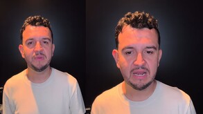 Edén Muñoz, cantante mexicano con playera en color blanco