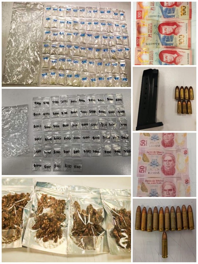 Armas, droga y dinero asegurados por autoridades de Puebla.