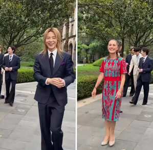 Jimin de BTS y Claudia Sheinbaum en Palacio Nacional