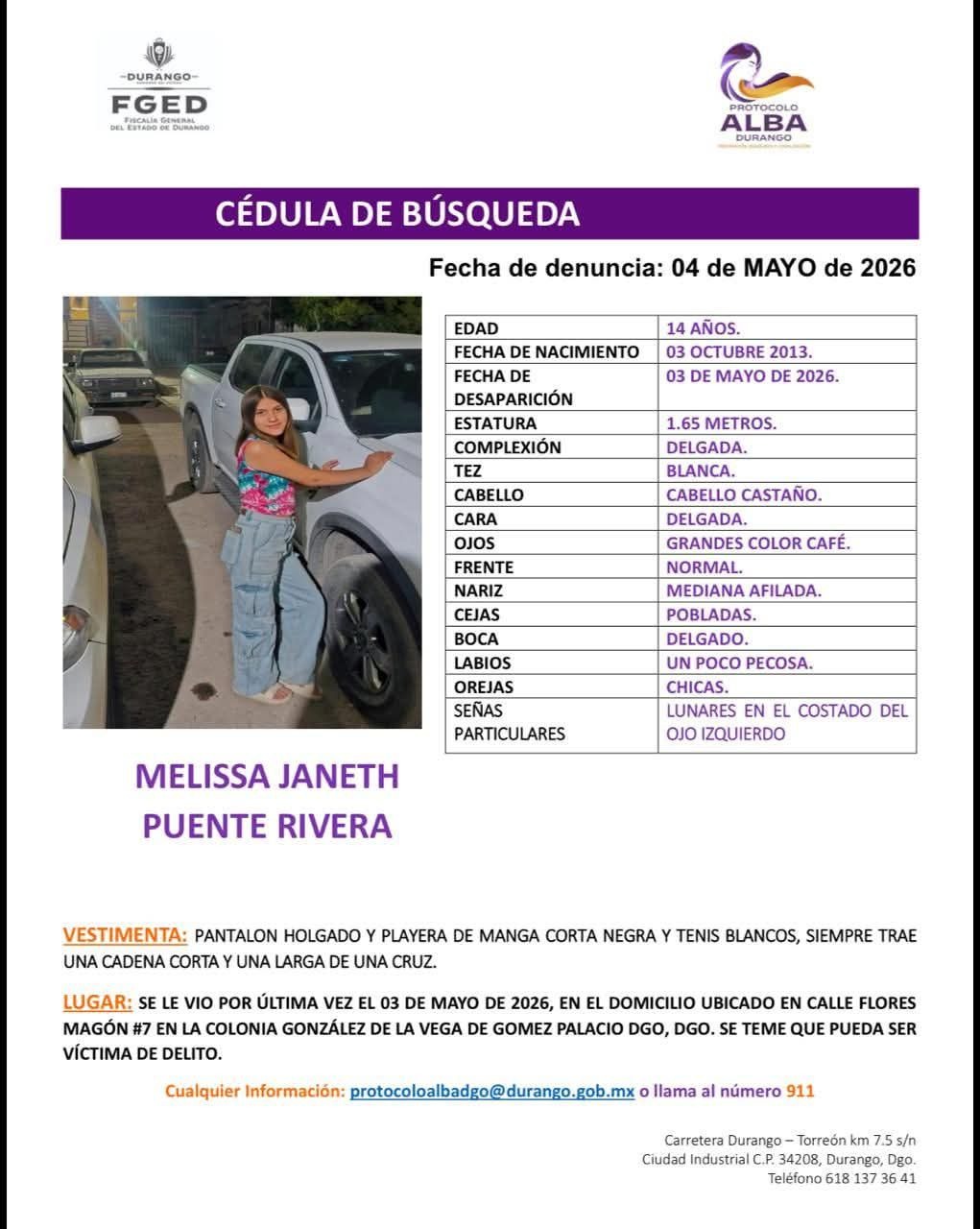 Ficha de búsqueda Melissa Janeth
