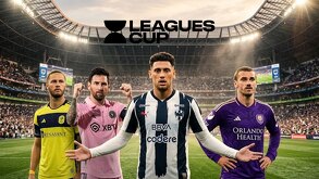 Lucas Ocampos, Antonie Griezmann, Lionel Messi y un jugador de Nashville.