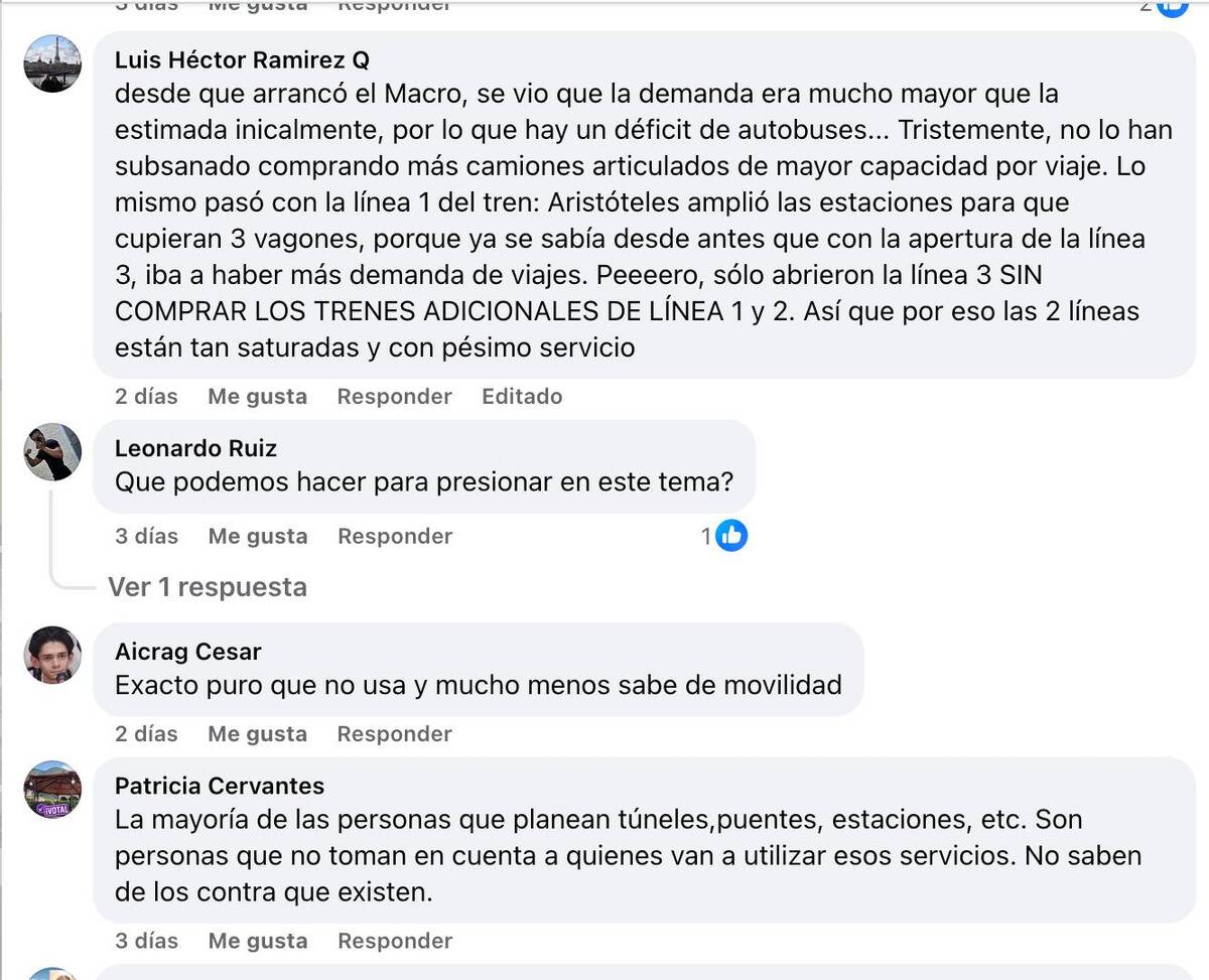 usuarios hacen ver su quejas que hay con el transporte público en Guadalajara, ya que no es suficiente y ni eficiente
