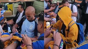 Guido Pizarro y Diego Lainez atendieron a aficionados de Tigres en su llegada a Guadalajara para la Semifinal de vuelta contra Chivas.