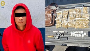 Víctor Manuel 'N' detenido con drogas y arma de fuego