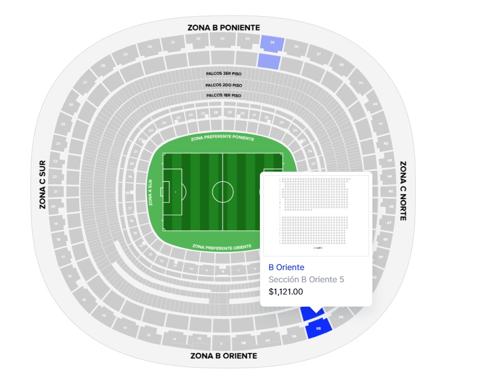 Captura de pantalla de Boletomovil para el juego de Semifinal del Clausura 2026 entre Chivas y Cruz Azul en el Estadio Jalisco