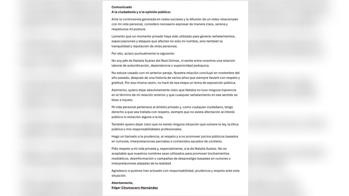 comunicado de edgar chumacero hernández