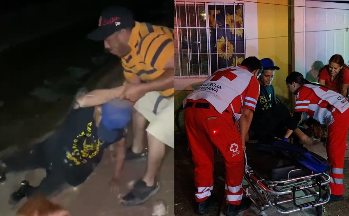 Joven lesionado intentando salir de canal.