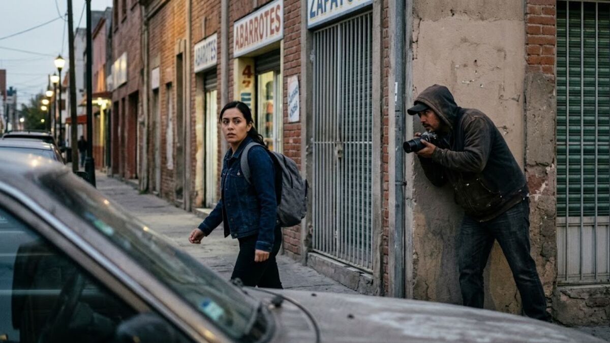 Hombre acecha a victima en vía pública