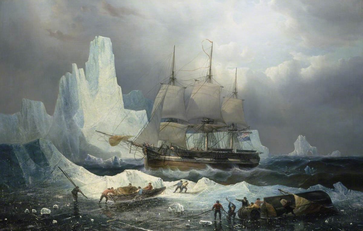 Representación de la expedición de Franklin perdida a mitad del viaje