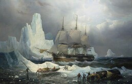Representación de la expedición de Franklin perdida a mitad del viaje
