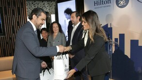 Alessandra Rojo de la Vega, alcaldesa de Cuauhtémoc, en el relanzamiento del Hotel Hilton México Reforma.