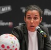Amandine Miquel en la conferencia de prensa previo a la final de Liga MX Femenil.