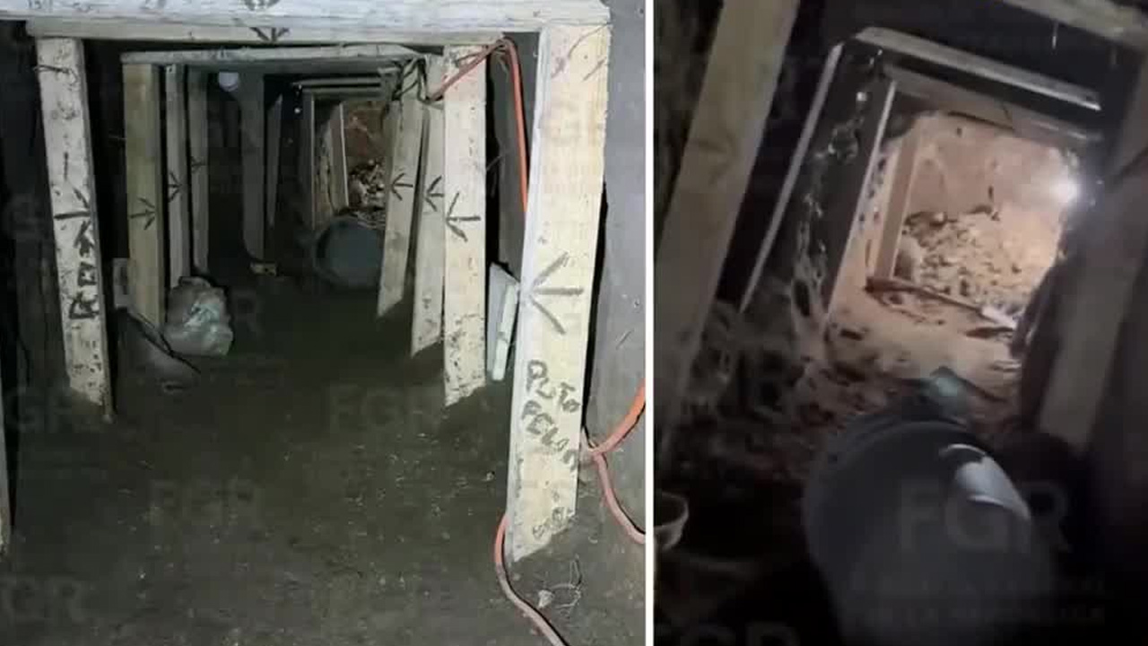 La FGR aseguró un túnel clandestino de nueve metros y diversas herramientas en un inmueble de Pachuca, Hidalgo.