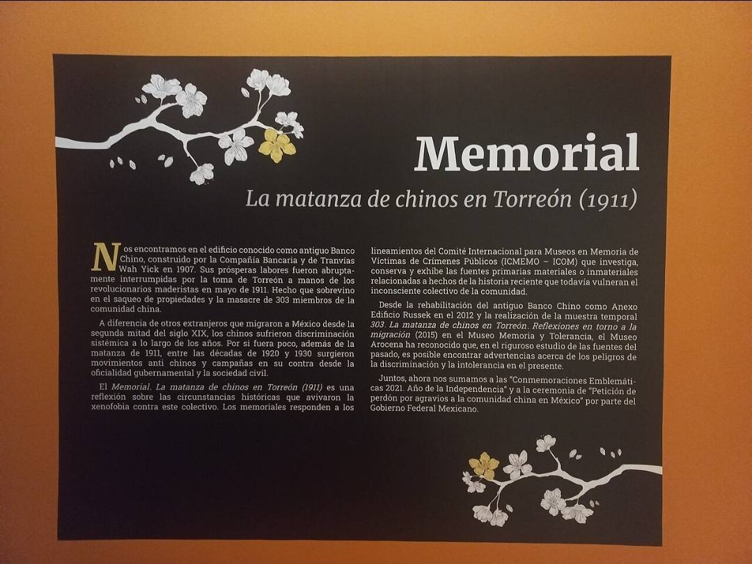 Memorial de Matanza a la comunidad de chinos en la ciudad de Torreón