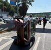 carro volcado sobre avenido