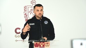 Rueda de prensa dirigida por el secretario de Seguridad en Colima