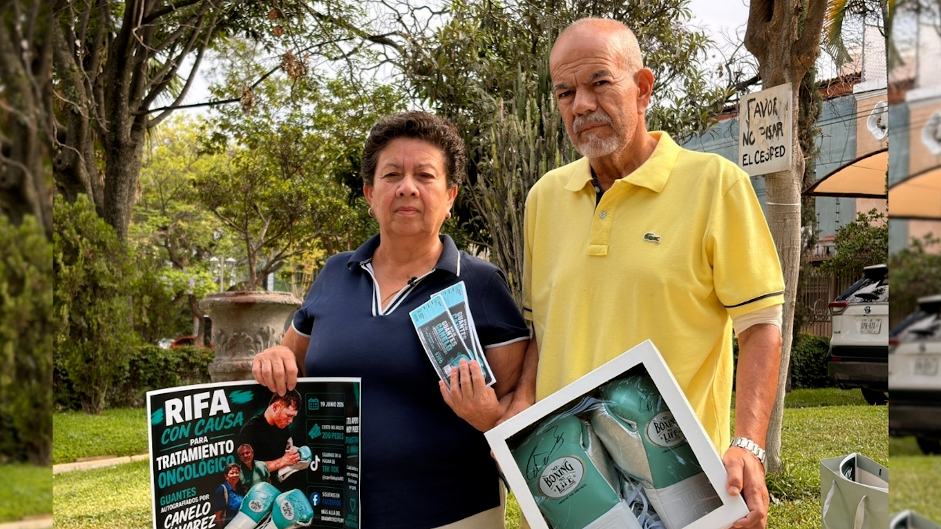 Saúl 'Canelo' Álvarez donó unos guantes de box autografiados para apoyar a Felipe que necesita recursos para su tratamiento contra el cáncer.