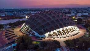Palacio de los Deportes, lugar donde cayó una mujer de las gradas.