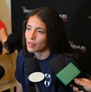 Paola Manrique en la conferencia de prensa de la final de Rayadas vs América
