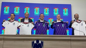 Dirigentes de la Selección Mexicana en la presentación de la sede de Monterrey en el Mundial 2026.