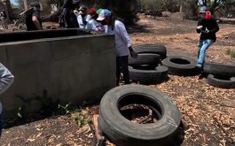 Mujeres en zona quemada