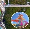 Imagen de Mahahual y del parque acuático que quieren construir