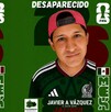 Imágenes similares al álbum del Mundial con el rostro de dos hombres desparecidos en Jalisco vistiendo la playera de la Selección Mexicana de fútbol