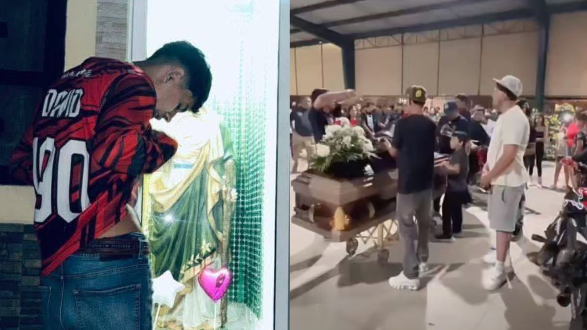 Ángel David y foto de su funeral.