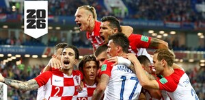 Selección de Croacia celebrando un gol en la Final del Mundial de Rusia 2018.