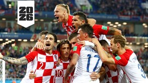Selección de Croacia celebrando un gol en la Final del Mundial de Rusia 2018.