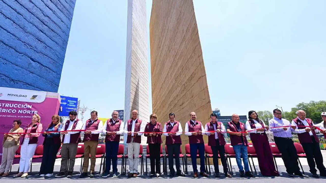 La gobernadora Delfina Gómez inauguró la rehabilitación del Periférico Norte.