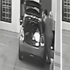 tres personas carga a una mujer inconsciente y la suben a un auto