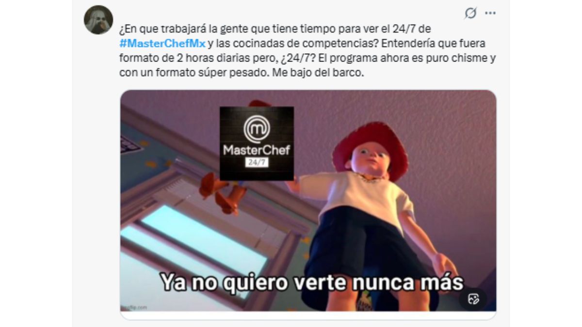 Se refleja el disgusto del fanático por el programa.