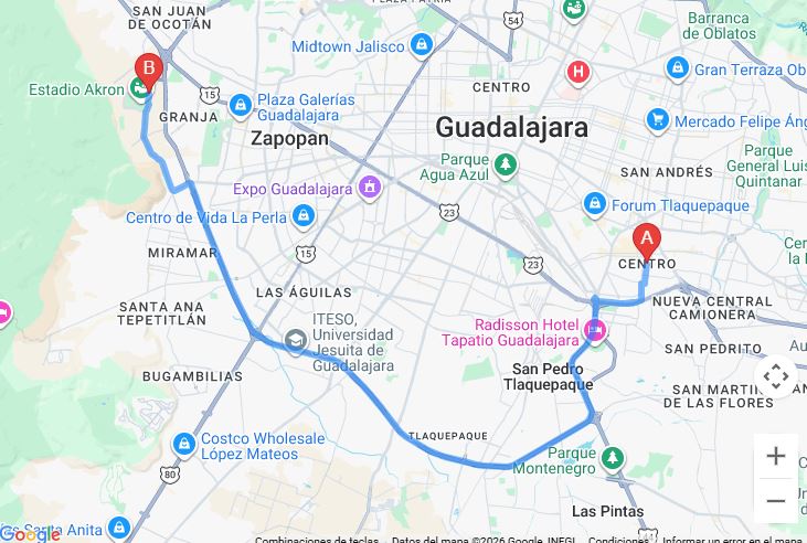 ¿Vas al Mundial? Conoce cómo llegar al Estadio Guadalajara desde Tlaquepaque en coche o transporte público. Tiempos, rutas y la mejor opción aquí.