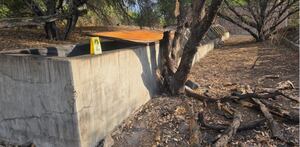 Pileta o bebedero utilizado para calcinar restos humanos en Lagos de Moreno, Jalisco