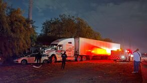 Accidente tráiler en Escobedo