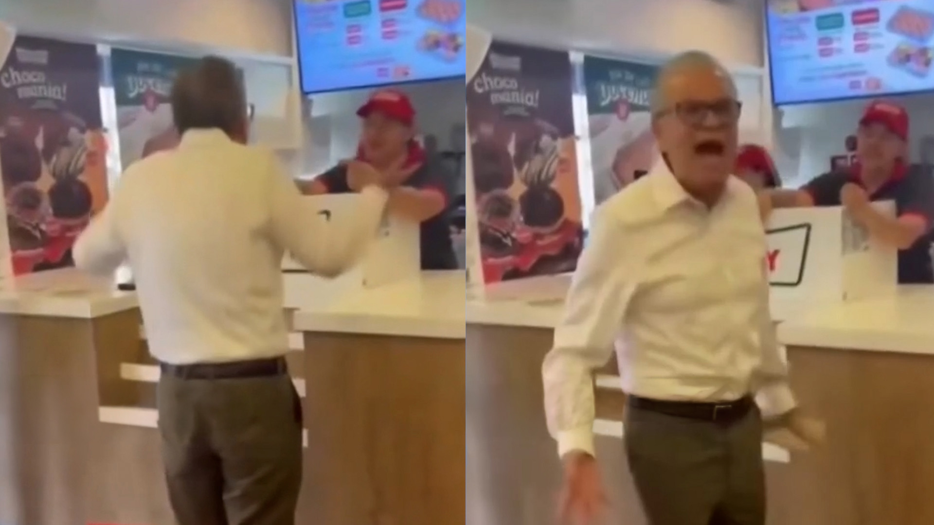 Un adulto mayor fue bautizado como Lord Donas tras insultar a empleados y a una clienta en un negocio de Querétaro por la tardanza de su pedido.