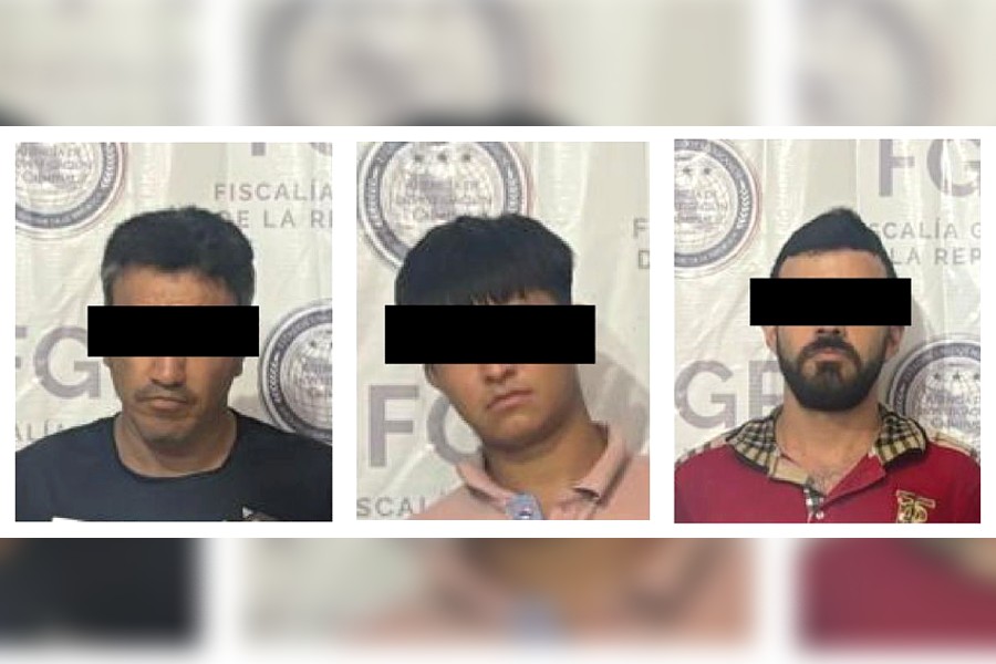 Imágenes de miembros de La Mayiza detenidos y con los ojos censurados por un recuadro negro en Colima