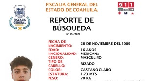 Jesús Santiago Herrera López desapareció en Saltillo el 24 de mayo; autoridades y familiares solicitan apoyo ciudadano.