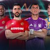 Jugadores de Tigres y Toluca en el poster oficial de la Champions Cup.