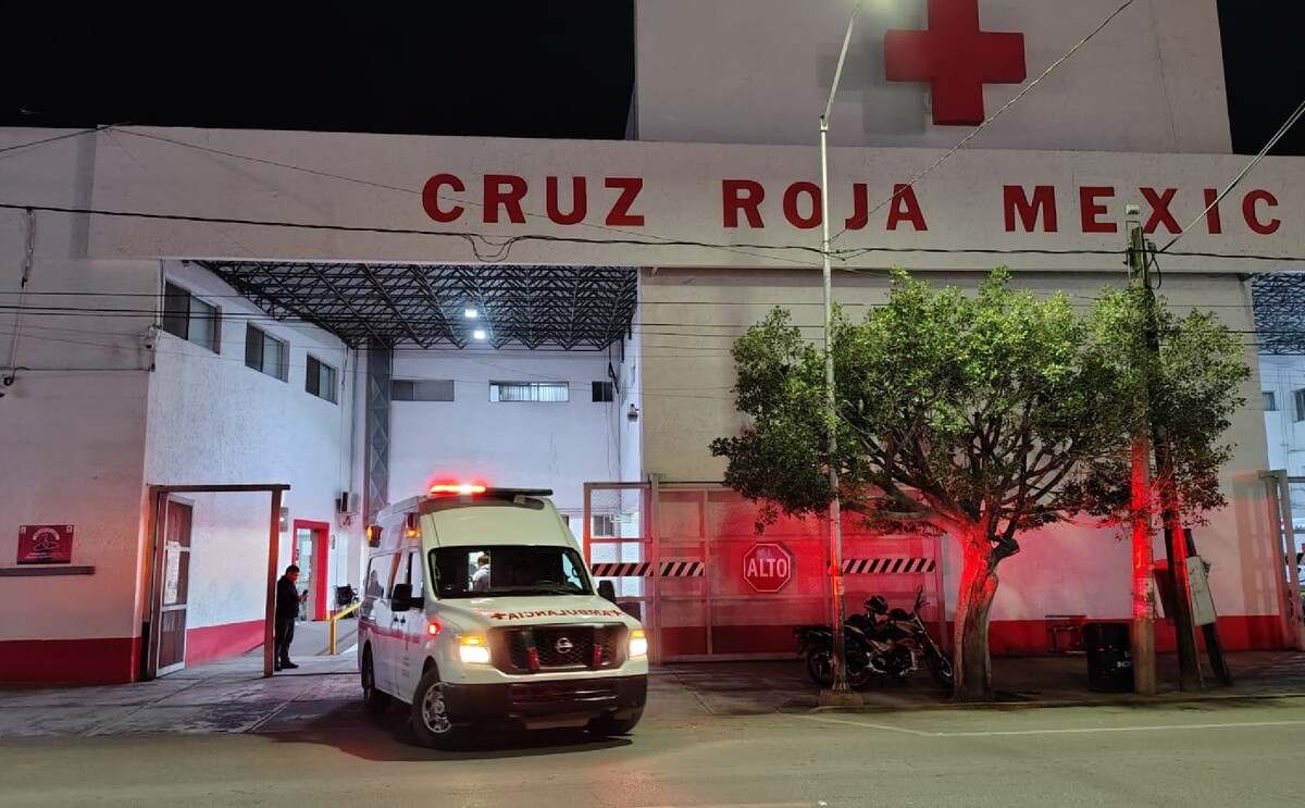 Cruz Roja de Torreón, donde se atendió a un motociclista que perdió un dedo tras un accidente.