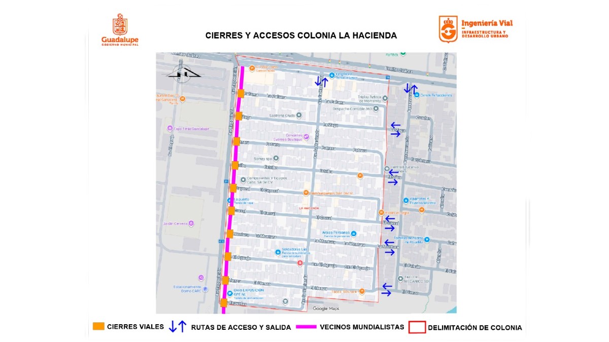 El municipio explicó cómo operarán los cierres viales y accesos para vecinos cerca del Estadio Monterrey durante el Mundial 2026.