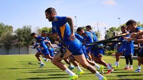 André-Pierre Gignac en el entrenamiento de Tigres previo a la Final contra Toluca en Concachampions.