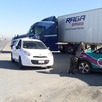 Carambola entre un tráiler y varios vehículos provocó tráfico y tensión entre conductores en Saltillo.