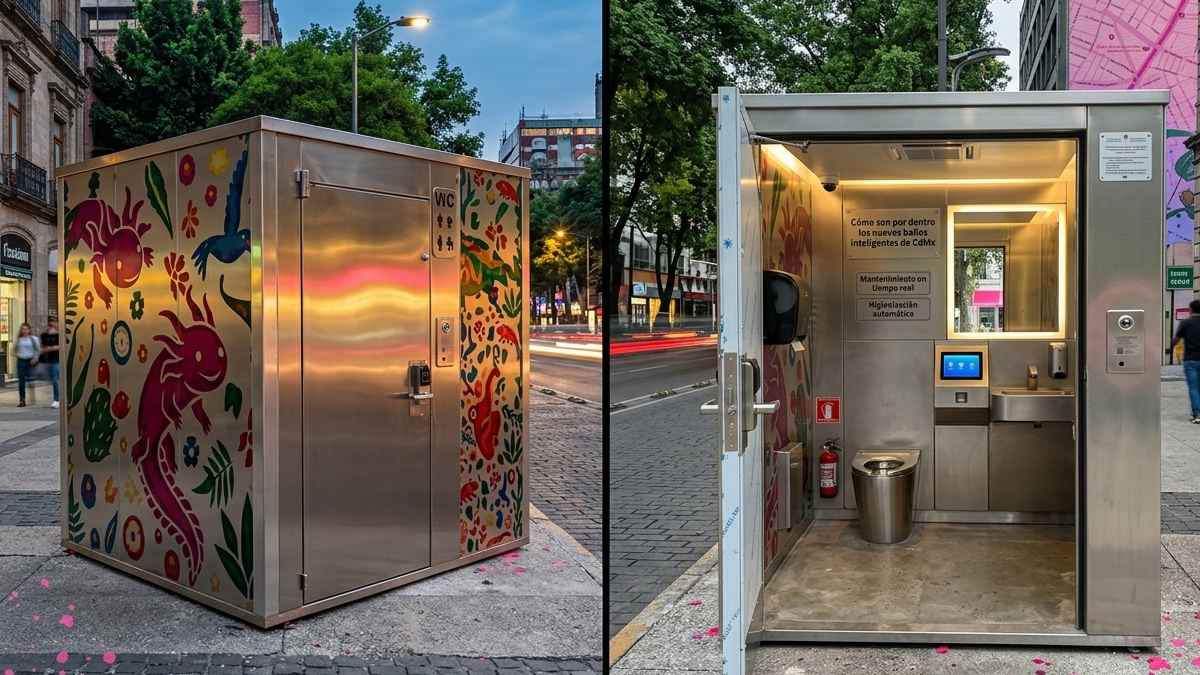 Los nuevos baños inteligentes en Ciudad de México se instalan con el fin de modernizar las calles rumbo al Mundial 2026