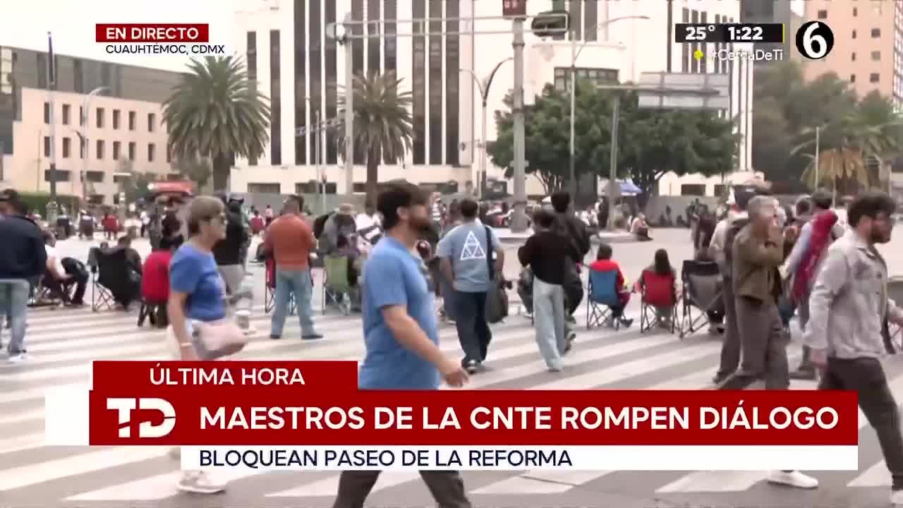 Tras no llegar a un acuerdo con Gobernación, maestros volvieron a bloquear Paseo de la Reforma.