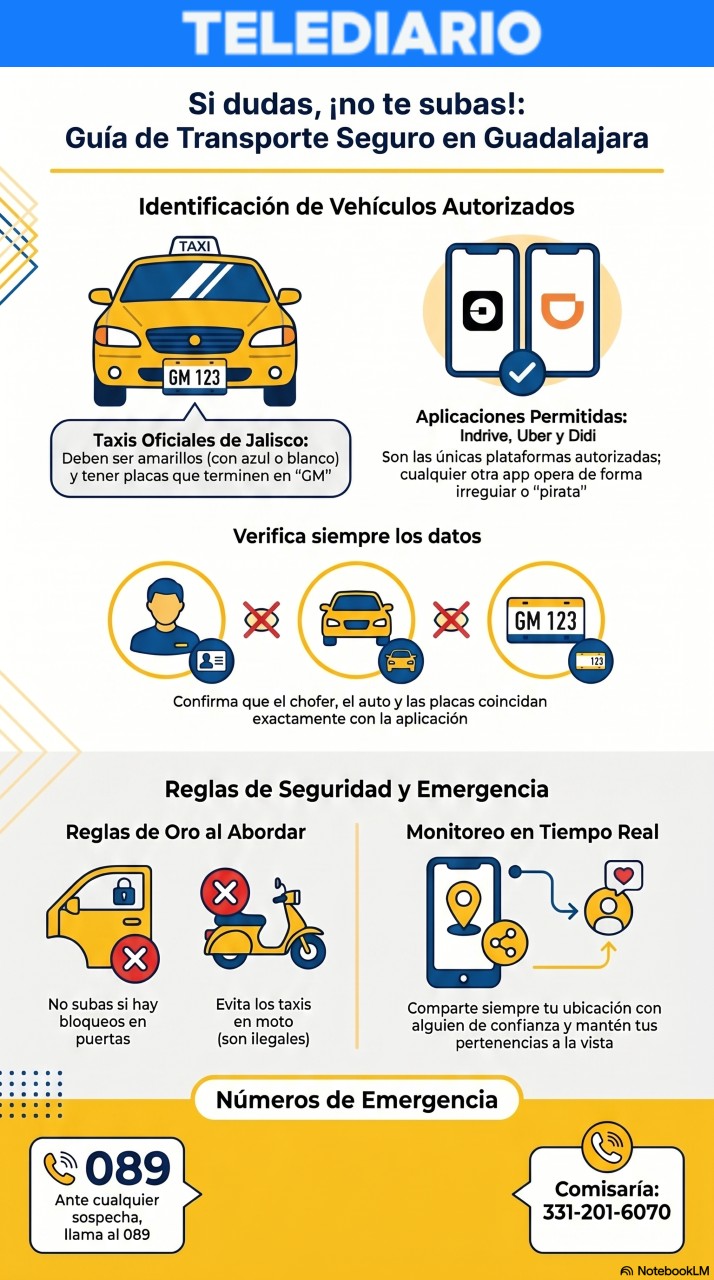 Infografía | Recomendaciones para tomar taxi de manera segura en Guadalajara