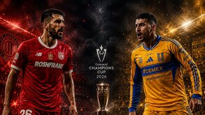 Ángel Correa y Paulinho previo a la Final de la Champions Cup.